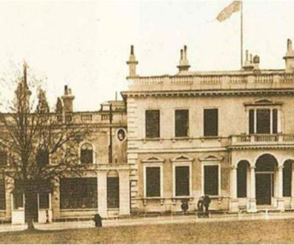 old photo of burhill golf club's clubhouse