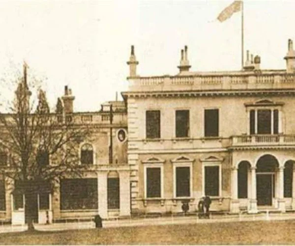 old photo of burhill golf club's clubhouse