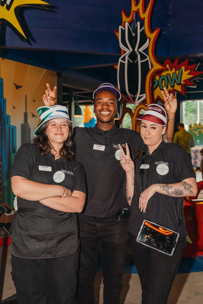 mr mulligans staff at one of the mini golf venues across the uk